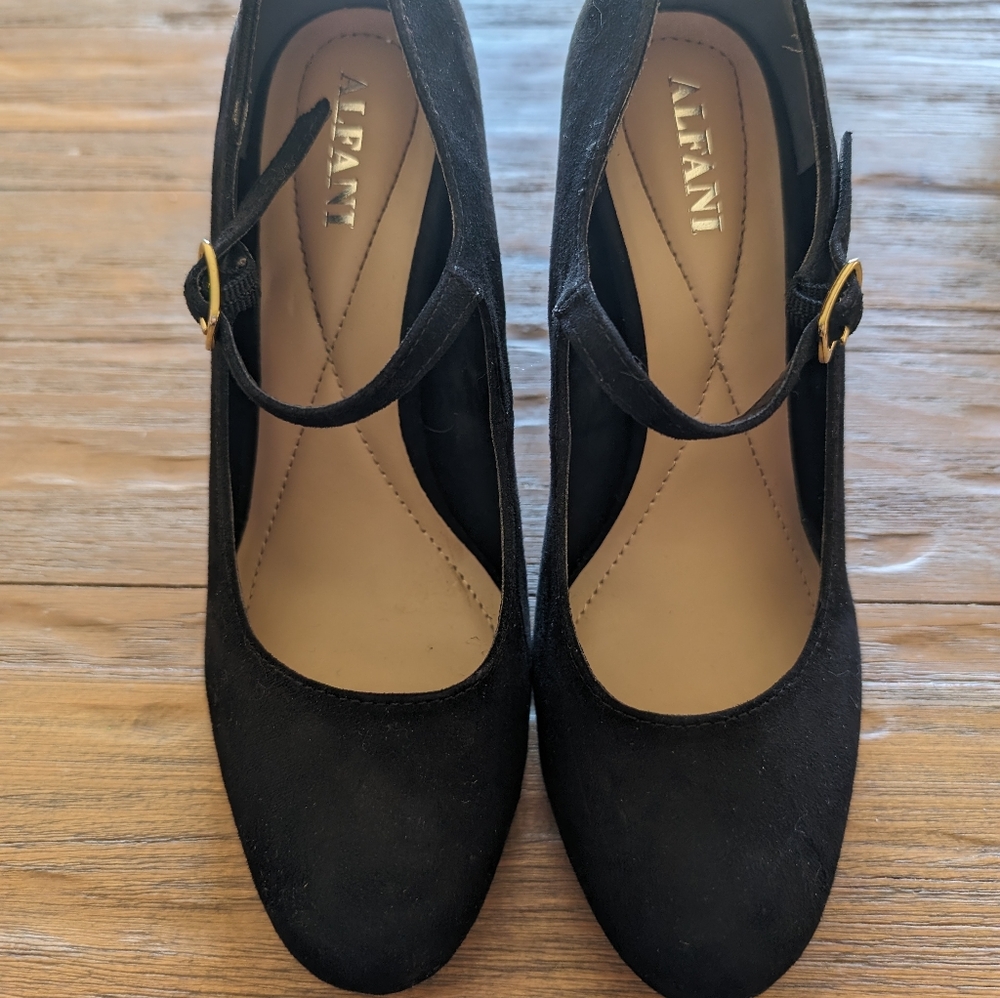 Alfani  Suede Heels Black